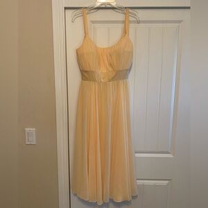 Elegant Yellow Sleeveless Dress